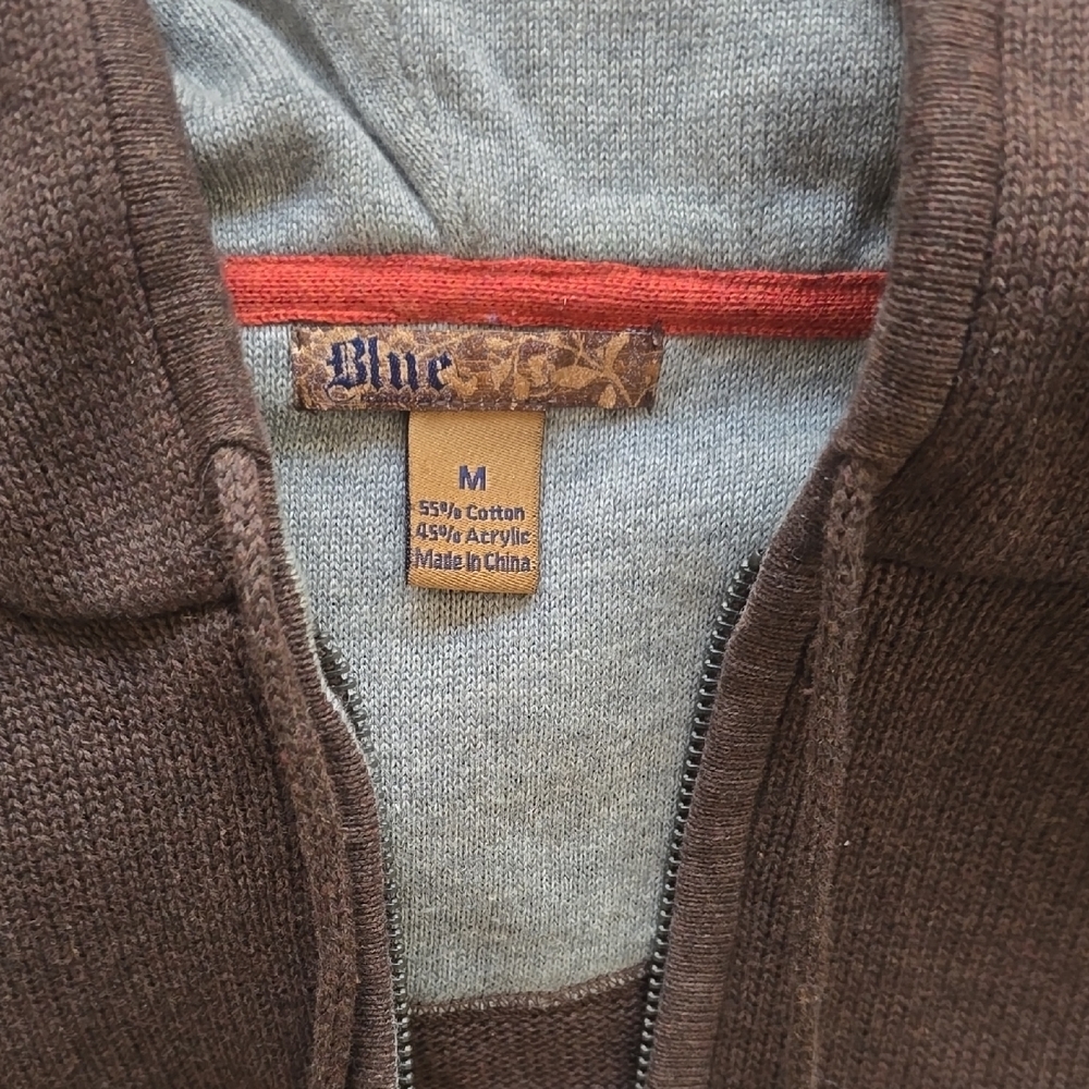 Blue Blush Men's Brown Zip-Up Sweater